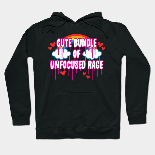 Pastel Goth Kawaii Punk Bundle Of Unfocused Rage Hoodie by SnugFarm